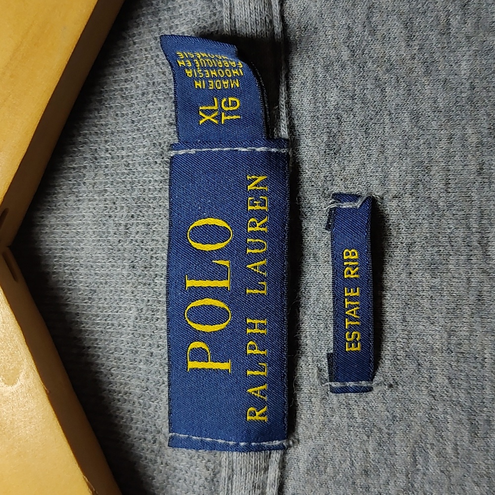 Polo Ralph Lauren Estate Rib Gray Sweatshirt Quarter Zip 1/4 - Size XL - Picture 5 of 8